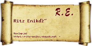 Ritz Enikő névjegykártya